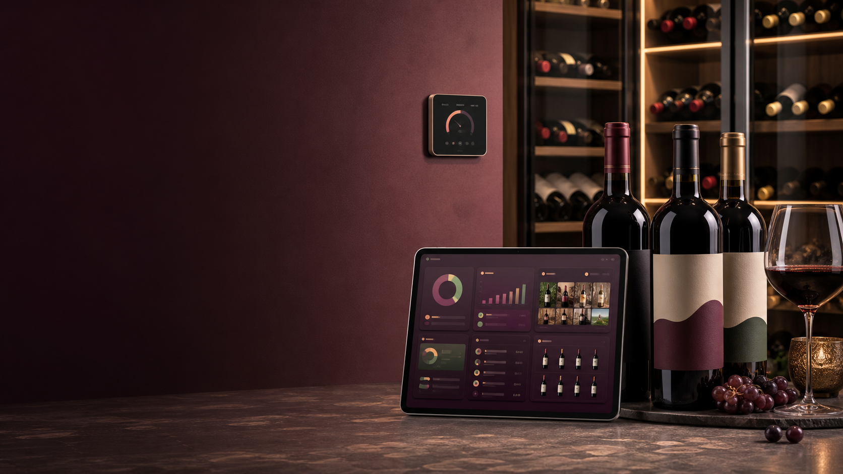 Wine bottles and a home wine cellar
